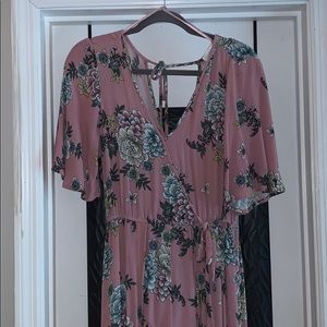 Pink floral romper
